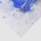 Blauw venster en Waterverf van deur Tissuepapier (Detail)