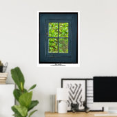 Blauw venster poster (Thuiskantoor)