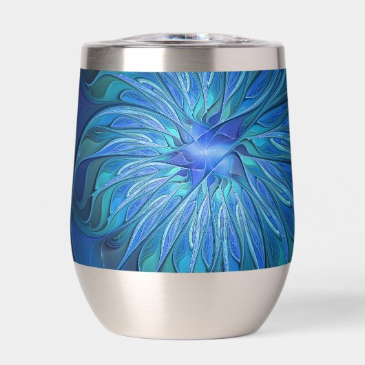 Blauw ventilatorpatroon, Abstracte fractale kunst (Voorkant)