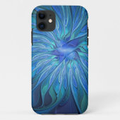 Blauw ventilatorpatroon, Abstracte fractale kunst Case-Mate iPhone Case (Achterkant)