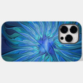 Blauw ventilatorpatroon, Abstracte fractale kunst Case-Mate iPhone Case (Achterkant (horizontaal))
