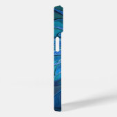 Blauw ventilatorpatroon, Abstracte fractale kunst Case-Mate iPhone Case (Achterkant / Rechts)