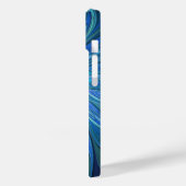 Blauw ventilatorpatroon, Abstracte fractale kunst Case-Mate iPhone Case (Achterkant / Links)