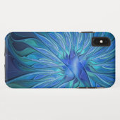 Blauw ventilatorpatroon, Abstracte fractale kunst Case-Mate iPhone Case (Achterkant (horizontaal))