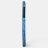 Blauw ventilatorpatroon, Abstracte fractale kunst Case-Mate iPhone Case (Achterkant/links)