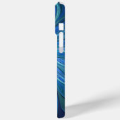 Blauw ventilatorpatroon, Abstracte fractale kunst Case-Mate iPhone Case (Achterkant / Links)