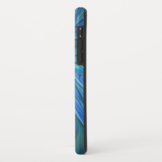 Blauw ventilatorpatroon, Abstracte fractale kunst Case-Mate iPhone Case (Achterkant/links)