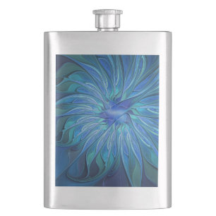 Blauw ventilatorpatroon, Abstracte fractale kunst Flacon