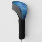Blauw ventilatorpatroon, Abstracte fractale kunst Golfheadcover (Schuin)
