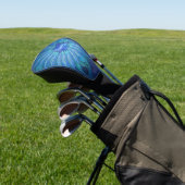Blauw ventilatorpatroon, Abstracte fractale kunst Golfheadcover (Insitu)