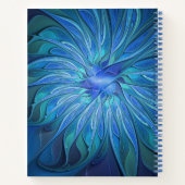 Blauw ventilatorpatroon, Abstracte fractale kunst Notitieboek (Achterkant)