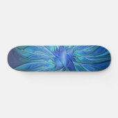 Blauw ventilatorpatroon, Abstracte fractale kunst Skateboard (Horizontaal)