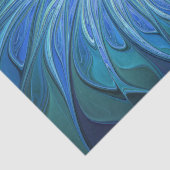 Blauw ventilatorpatroon, Abstracte fractale kunst Tissuepapier (Detail)