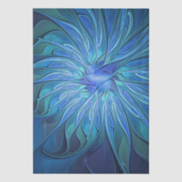 Blauw ventilatorpatroon, Abstracte fractale kunst Tissuepapier