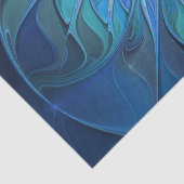 Blauw ventilatorpatroon, Abstracte fractale kunst Tissuepapier (Detail)