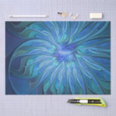 Blauw ventilatorpatroon, Abstracte fractale kunst Tissuepapier (Craft)