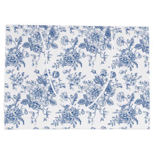 Blauw ventilatorpatroon groot cadeauzakje (Achterkant)