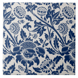 blauw ventilatorpatroon tegeltje