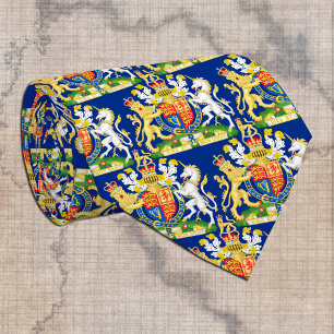 Blauw Verenigd Koninkrijk wapenschild, Britse vlag Stropdas