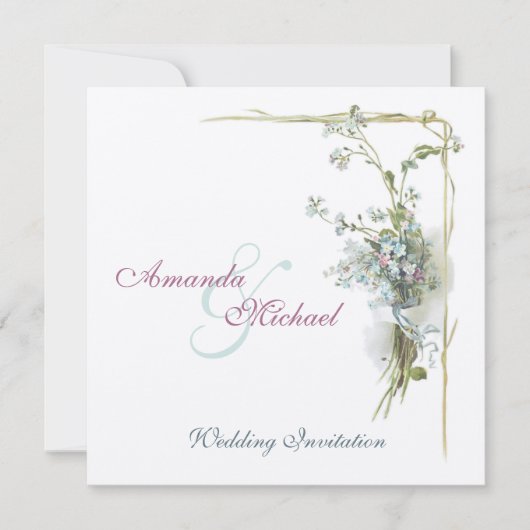  blauw vergeet me dat ik een bruiloft moet vieren kaart (Voorkant)