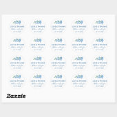 Blauw vergeet me geen weddenschap en Bedankt Ronde Sticker (Vel)