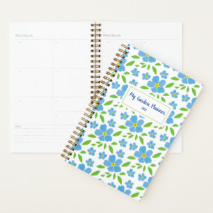 Blauw vergeet-me-Knot Floral Persoonlijke Tuin Planner