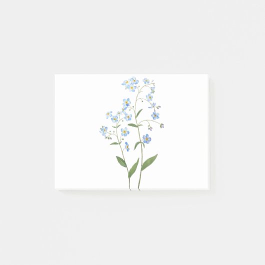 blauw vergeet me niet bloemen 2021 waterverf post-it® notes (Voorkant)