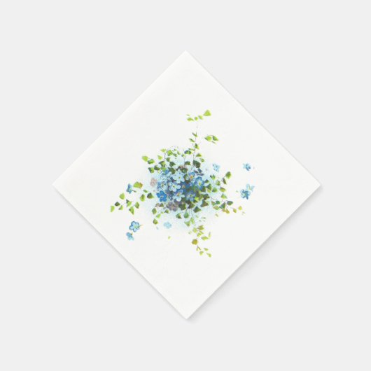 Blauw Vergeet-Me-Nots Servetten (Hoek)