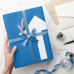 Blauw verkeersbord voor eenrichtingsverkeer met pi cadeaupapier