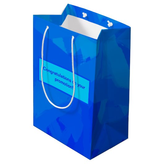 Blauw verloop Abstract Medium Cadeauzakje (Achterkant Gekanteld)
