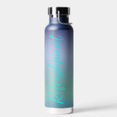 Blauw verloop met Fancy tekstvernieuwing Waterfles (Links)