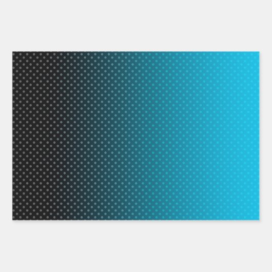 Blauw verloop met kleine stippen inpakpapier vel (Voorkant)