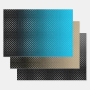 Blauw verloop met kleine stippen inpakpapier vel