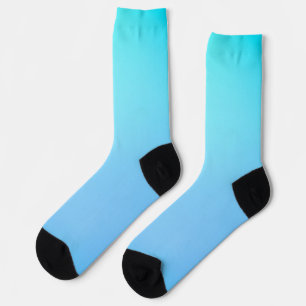 Blauw verloop sokken met zwart en wit gestreepte