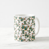 Blauw verloop vlinderpatroon koffiemok (Voorkant rechts)