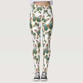 Blauw verloop vlinderpatroon leggings