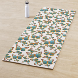 Blauw verloop vlinderpatroon yogamat