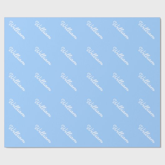 Blauw verpakkingspapier met aangepaste naam voor b cadeaupapier (Vlak)