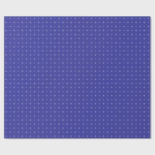 Blauw verpakkingspapier met mousserende sterren cadeaupapier (Vlak)