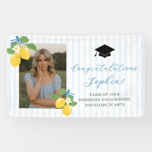 Blauw Verse Citrus Afstudeerfeest Spandoek