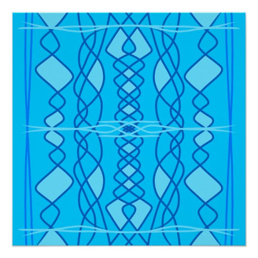 Blauw verticaal geometrisch ontwerp perfect poster (Voorkant)