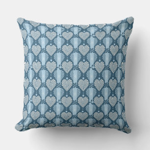Blauw verticaal gestreept patroon met retro hart e kussen