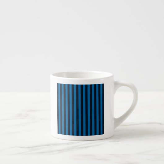 Blauw verticale strepes achtergronddecor espresso kop (Rechts)