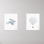 Blauw Vervoer Reizen Kinderkamer Decor Muurkunst Sets (Voorkant)