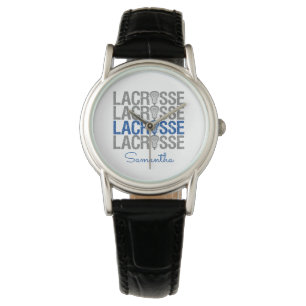 Blauw vervormd lacrossewoord horloge