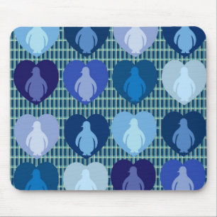 Blauw verwarmde pinguïns muismat