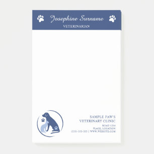 Blauw Veterinair Dierenkliniek Aangepast Logo En T Post-it® Notes