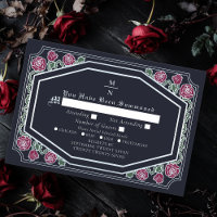 Blauw Victoriaans Gotische Rozen & Doorns bruiloft