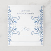 Blauw Victoriaans  Grace Floral Wedding (Buitenkant ongevouwen)