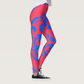 Blauw Victoriaans patroon Leggings (Rechts)
